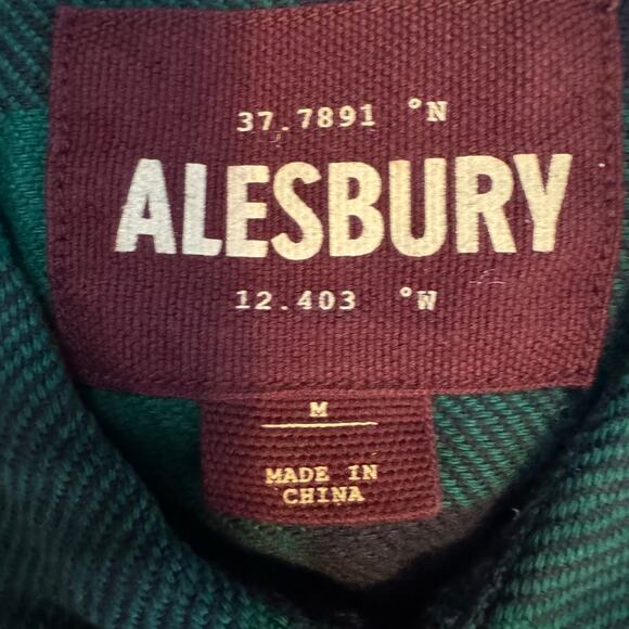 Alesbury Fireside Brushed Flannel Shirt Green Navy Check NWT Men Size Medium - Picture 8 of 8